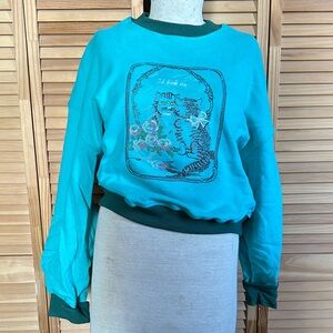 Fashion Brand Company Kitten Cropped Sweatshirt Profanity XL/1X